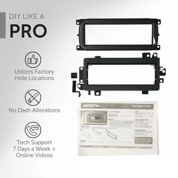 Metra WM-FJCK01 Single DIN Radio Installation Kit for Select Ford-jeep-Chrysler - Picture 3 of 4